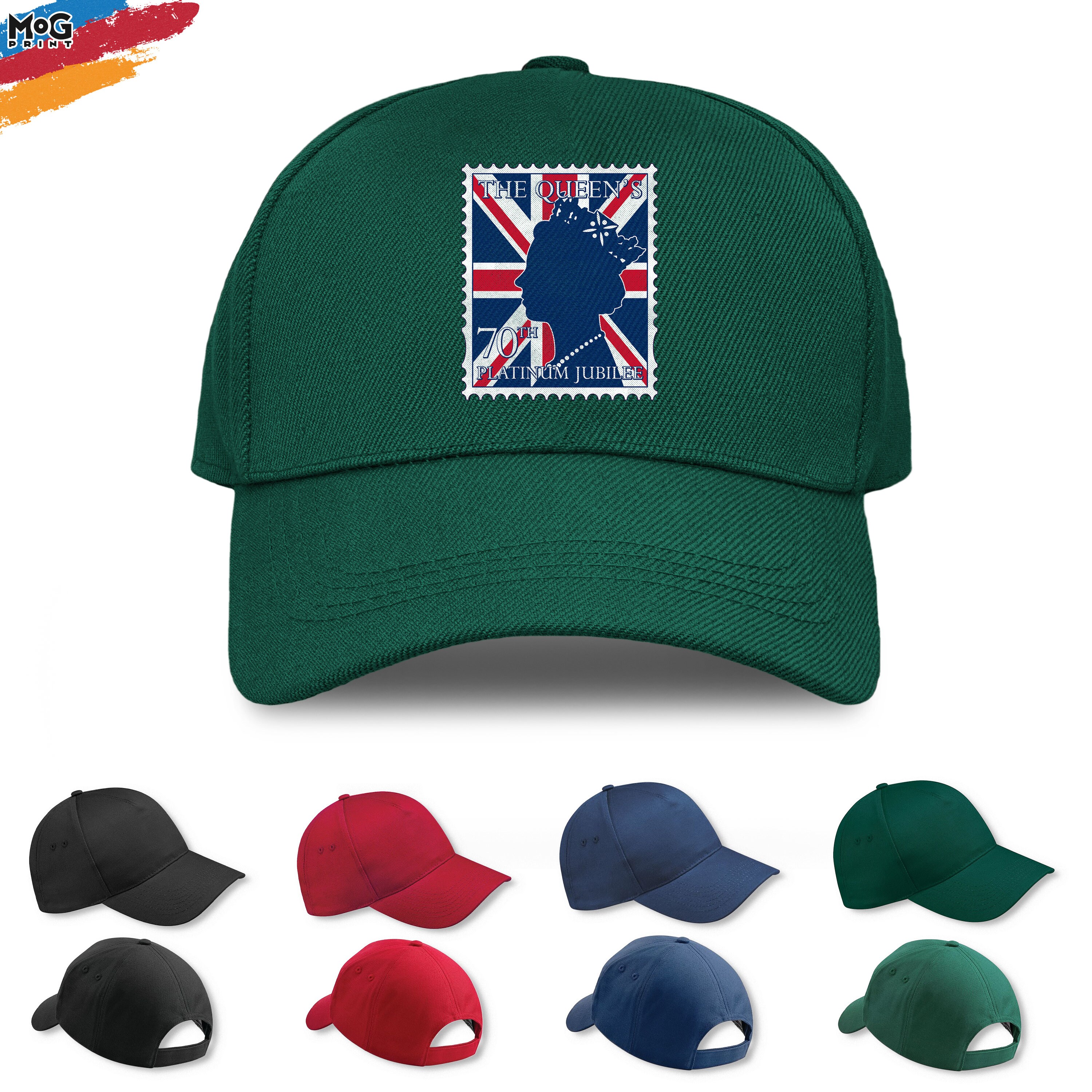 Discover Union Jack Stamp Baseball Cap | Queen Head Crown | The Queens Platinum Jubilee 2022 Gifts | Queen Elizabeth II Union Jack Flag | Unisex Hat