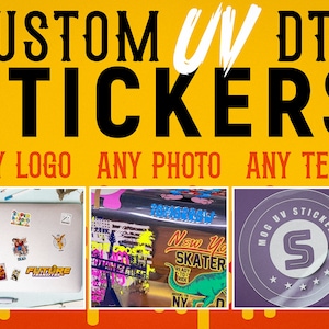 Customised Image 3D UV Sticker DTF, Acrylic Any Name Image Logo Transfer, Personalised Waterproof Gang Sheet for Phone Glass Accessories