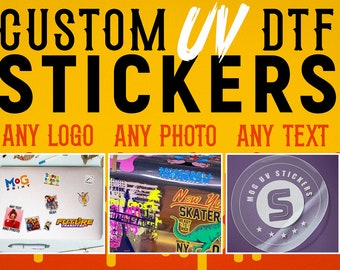 Customised Image 3D UV Sticker DTF, Acrylic Any Name Image Logo Transfer, Personalised Waterproof Gang Sheet for Phone Glass Accessories