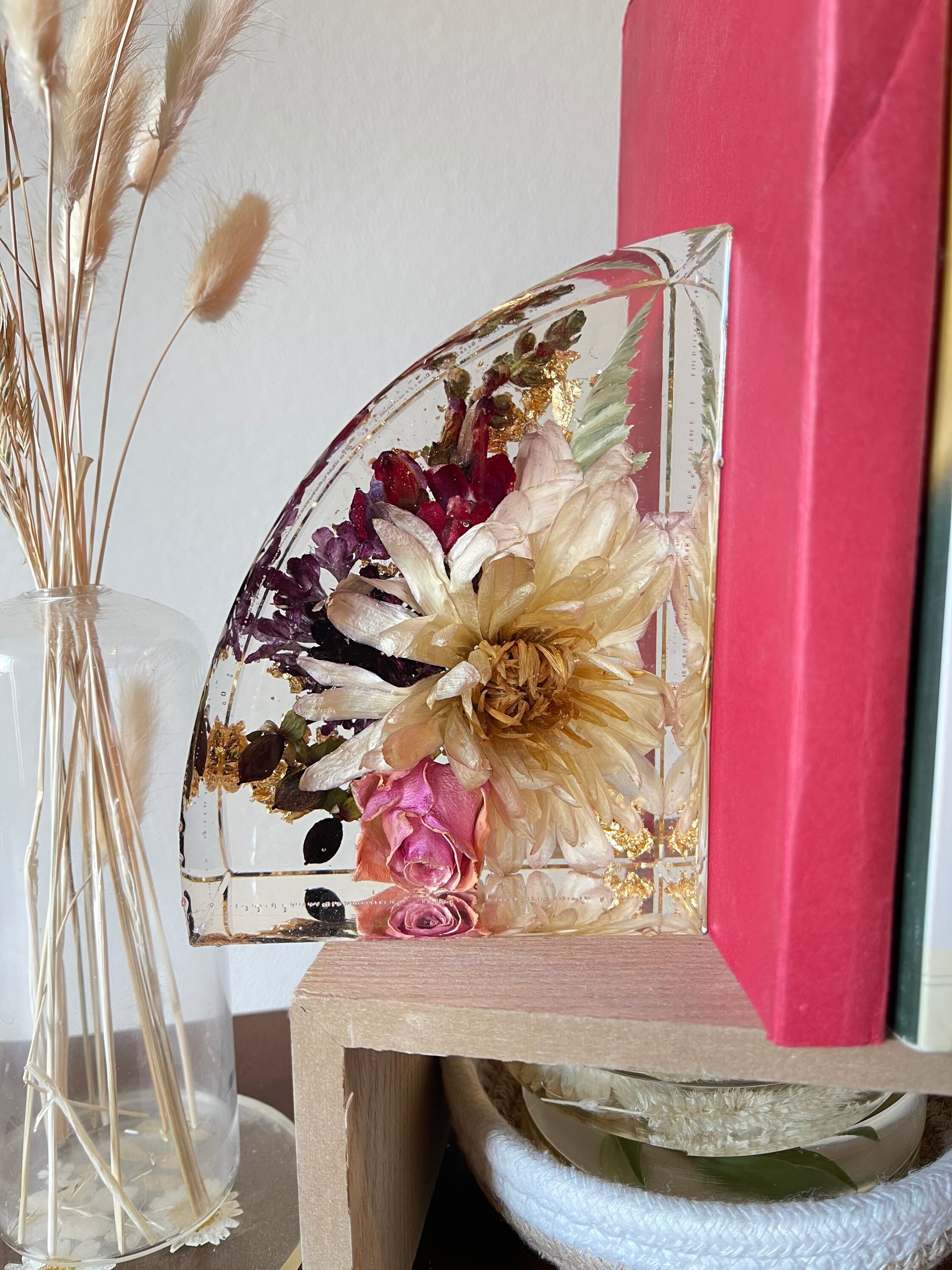 Custom Floral Bookends set of 2 Etsy