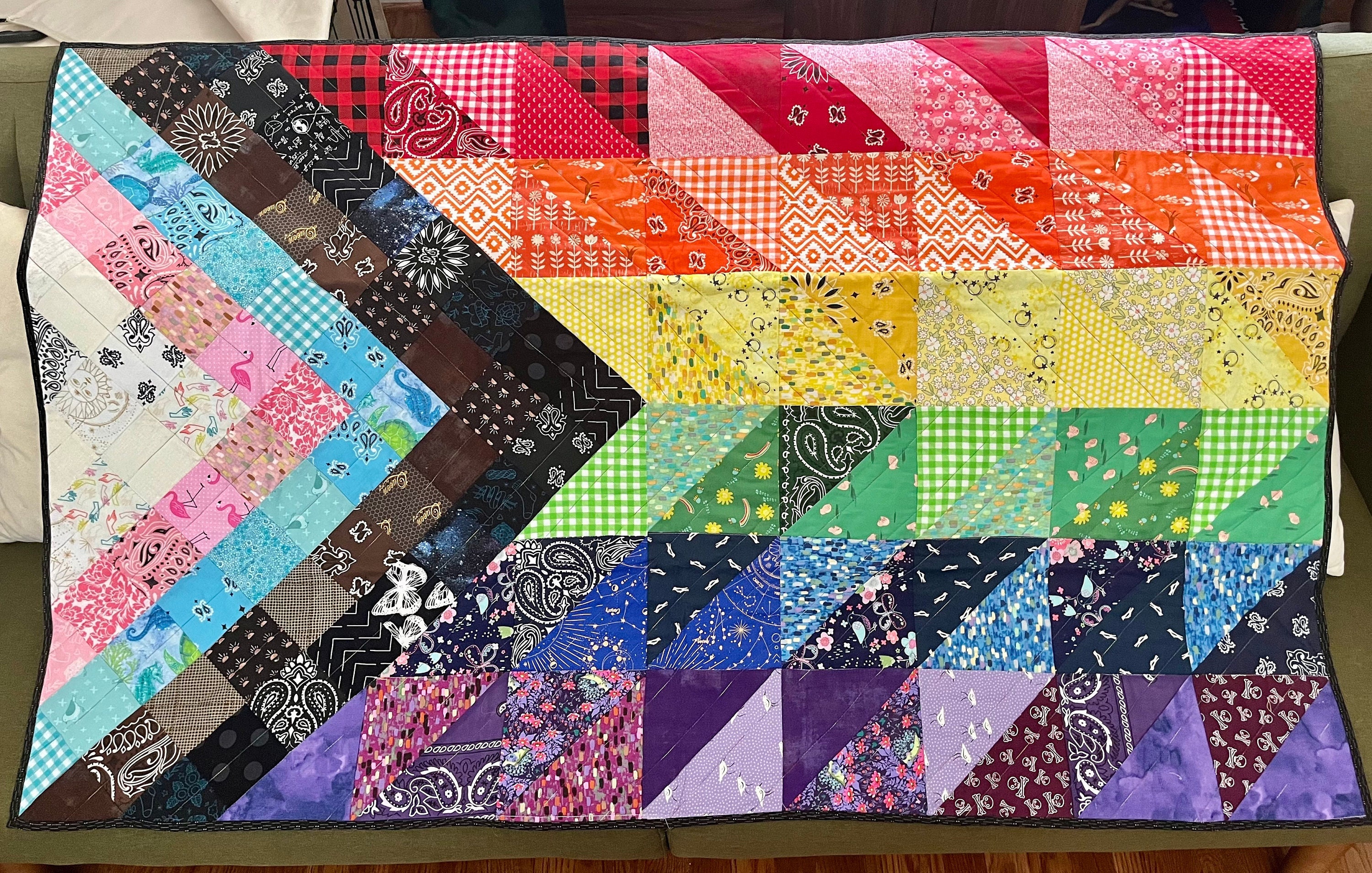 Handmade Quilt, Progress Pride Flag, LGBTQ Pride Patchwork Quilt - Etsy