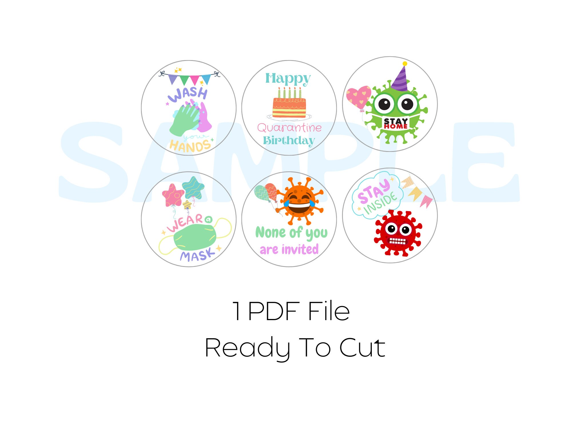 Quarantine Birthday Cake Topper Printable Instant Download | Etsy