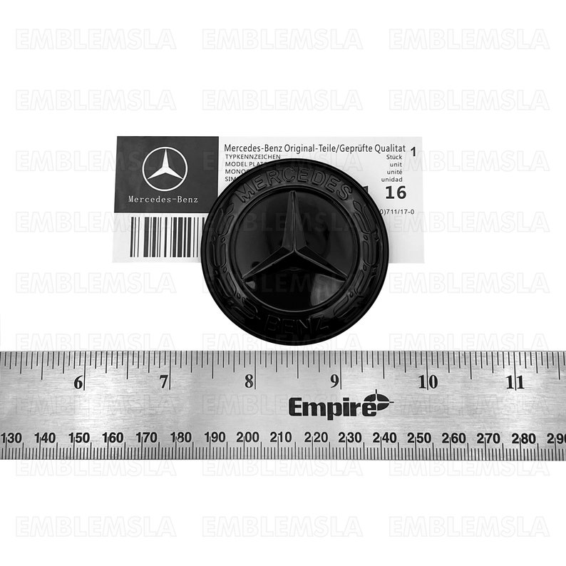 AMG Front Hood Emblem Matte Black Flat Laurel Wreath Badge Etsy