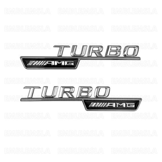 Black CLA45 AMG TURBO 4MATIC Trunk Fender Badges Emblems for Mercedes Benz