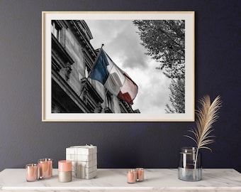 French Flag - Wall Art, Printable Poster, Digital Download, Digital File, Paris, France