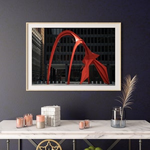Chicago flamingo sculptuur - Chicago fotografie, digitale download, esthetische kamerinrichting, Chicago skyline, digitale prints, badkamer muurkunst