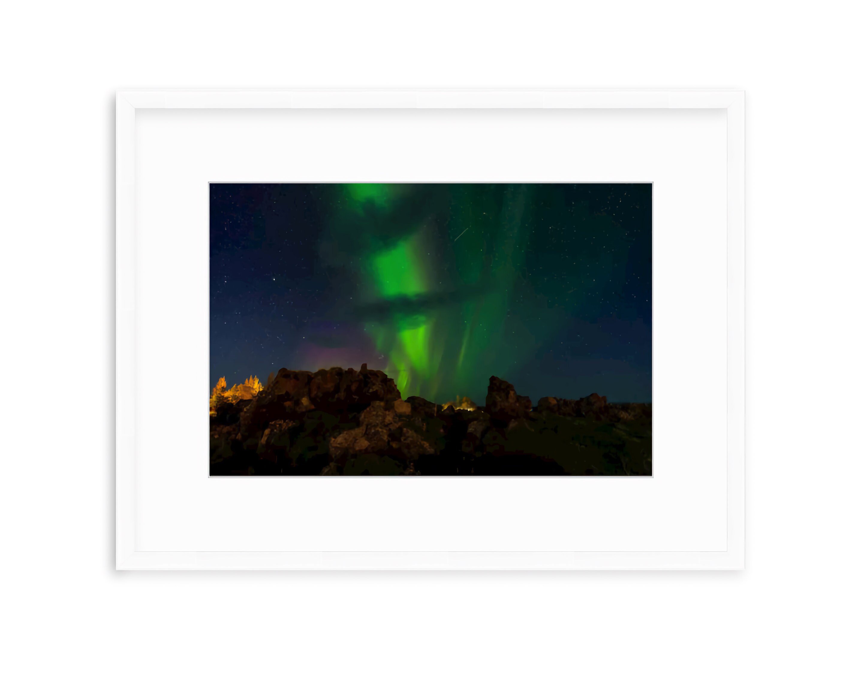 Iceland Northern Lights Prints Gallery Set of 4 Color Etsy France