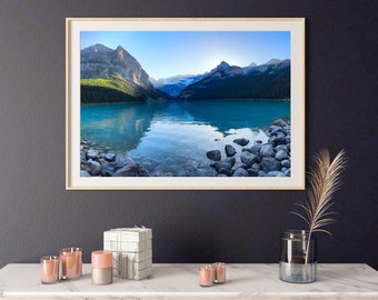 Lake Louise in Banff National Park Panorama - Digital Download, Landscape Wall Art, Photography Prints, Printable Art, Nature Wall Art