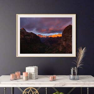 Overlook Canyon At Sunrise  | Wall Art Decor | Printable Poster | Zion National Park | Utah | Digital Download