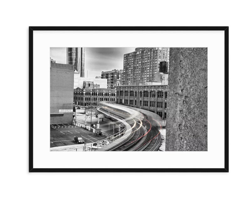 Chicago Black and White Print Chicago Wall Art Decor Chicago Etsy