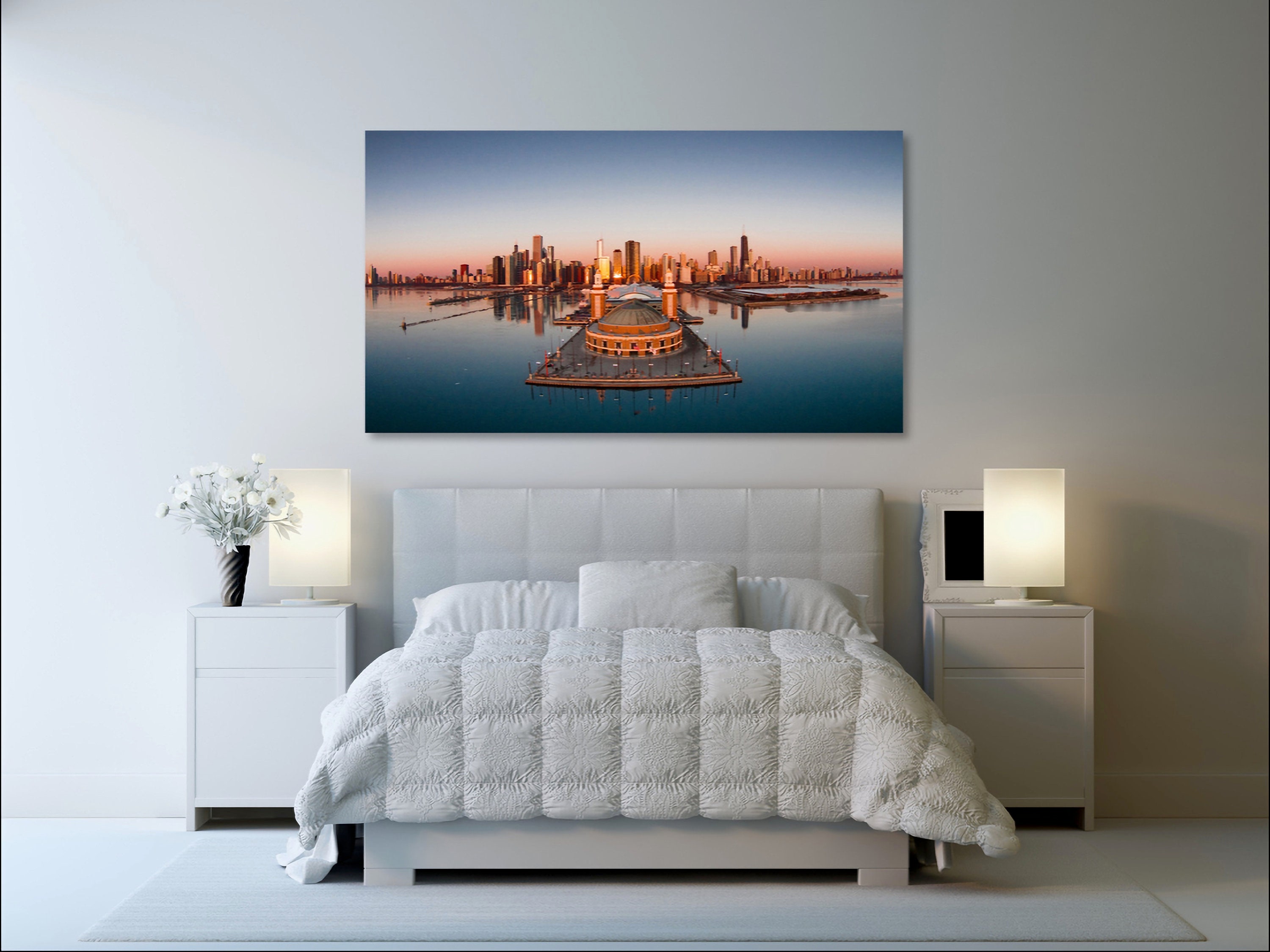 Chicago Color Print Chicago Wall Art Decor Chicago Skyline - Etsy