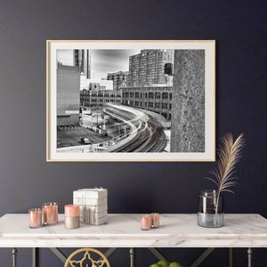 Chicago El Train - Black and White Print, Wall Art, Chicago Skyline, Printable Poster, Digital Download, Digital File