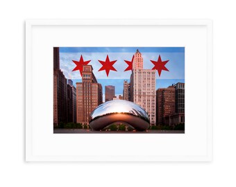 Chicago Color Print, Chicago Wall Art Decor, Chicago Skyline Print, Printable Poster, Chicago Poster, Chicago Art, Chicago Flag Print