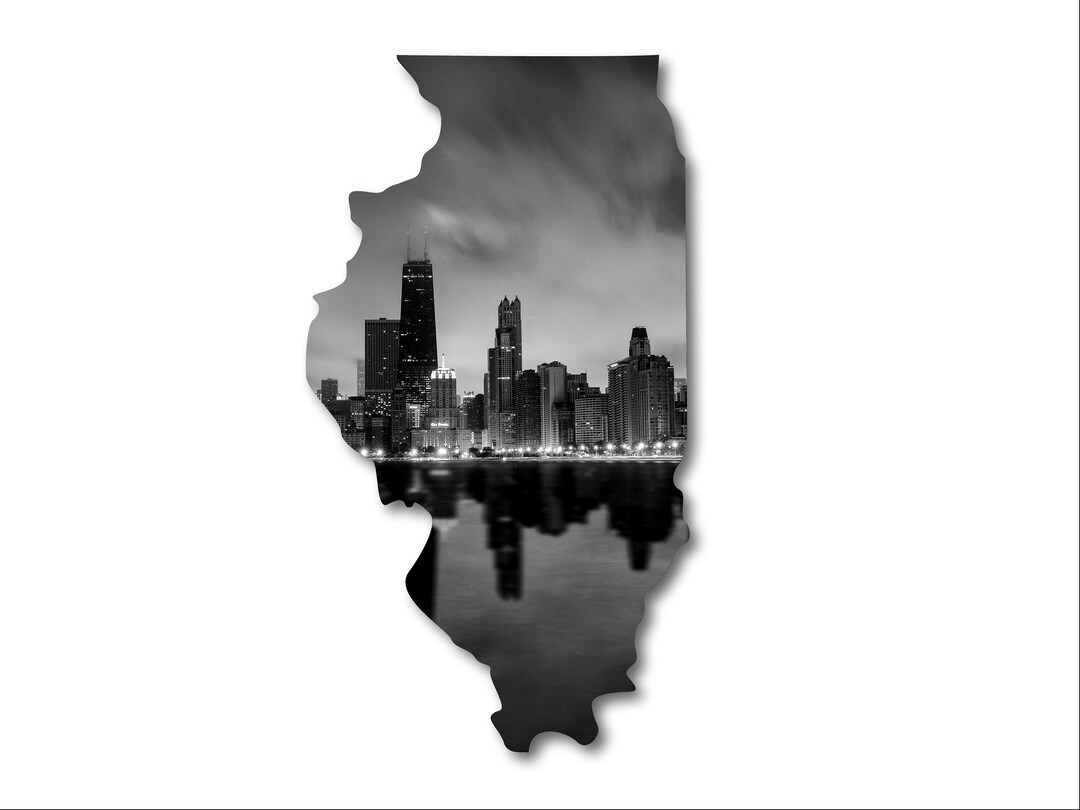 Chicago Black and White, Chicago Wall Art Decor, Chicago Skyline Print Printable Poster, Chicago