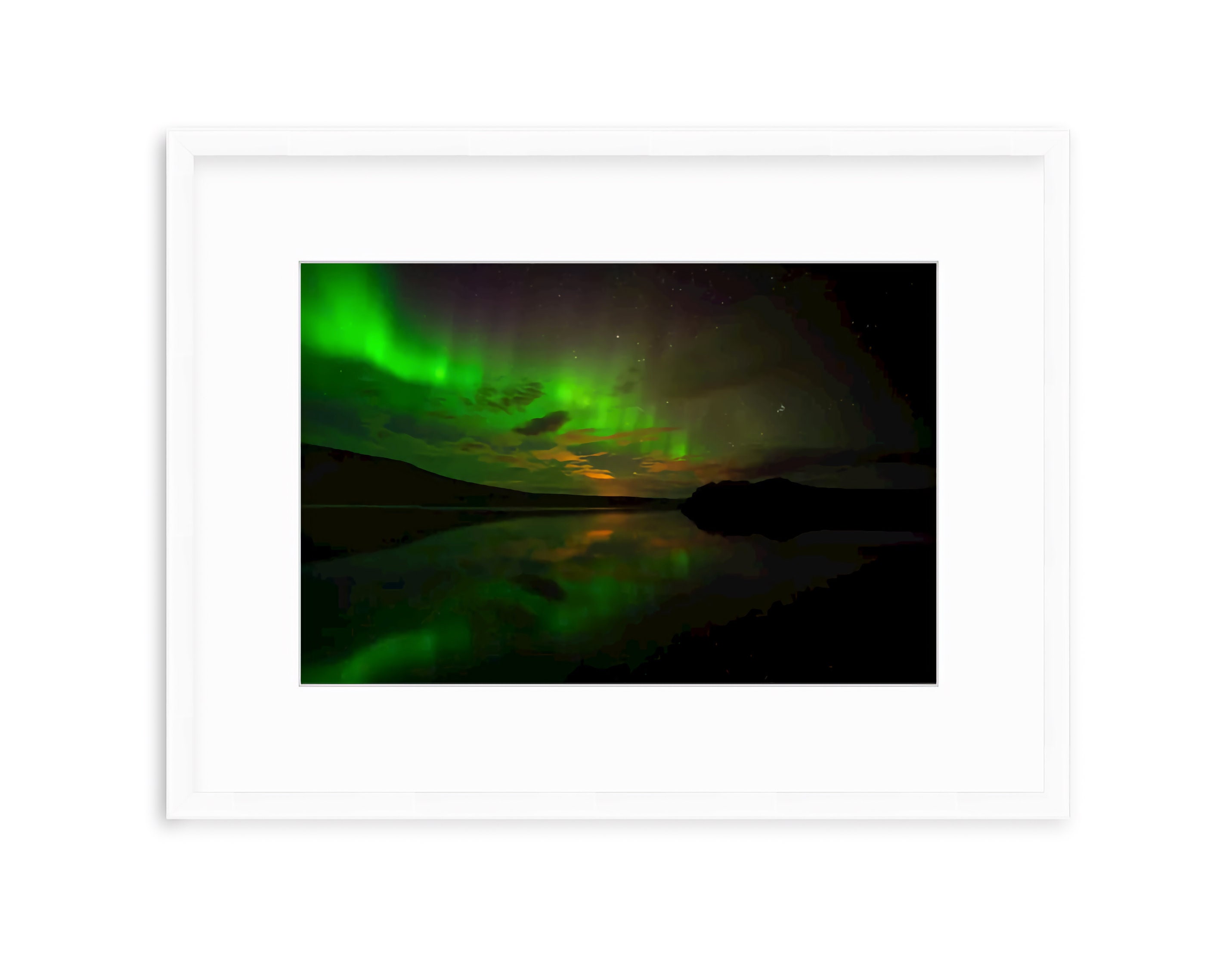 Iceland Northern Lights Prints Gallery Set of 4 Color Etsy France