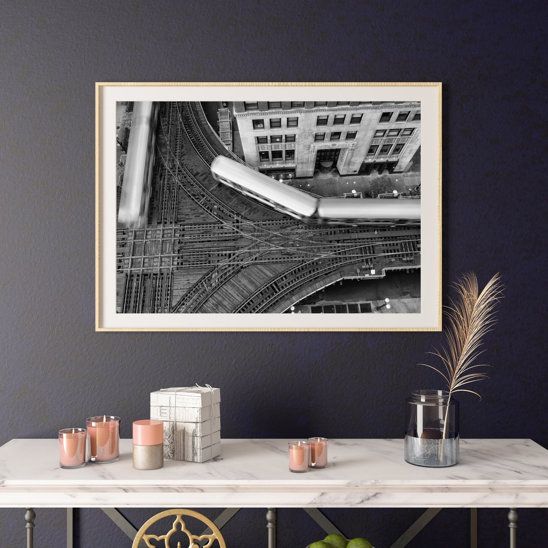 Chicago El Trains From Above - Wall Art, Chicago Skyline, Printable ...