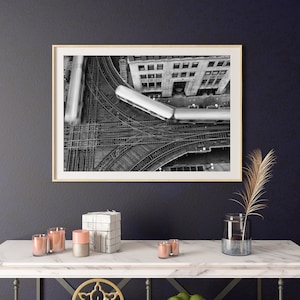 Chicago El Trains from Above - Wall Art, Chicago Skyline, Printable Poster, Digital Download, Chicago Wall Art, Chicago Art, Chicago Print