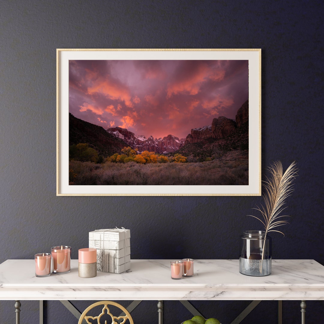 Mountain Sunset at Zion National Park | Wall Art Decor | Printable ...