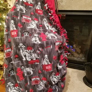Dalmatians EMS Embroidered Personalized Tie Blanket