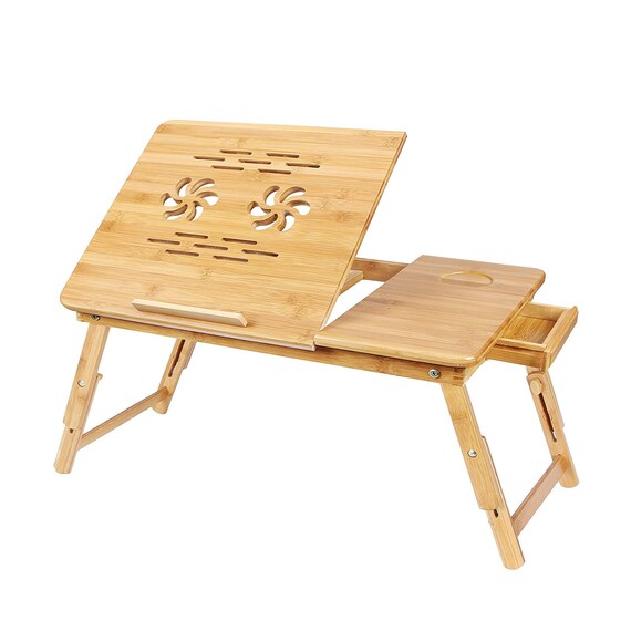 Bamboo Laptop Stand Adjustable Laptop Breakfast Serving Bed Etsy