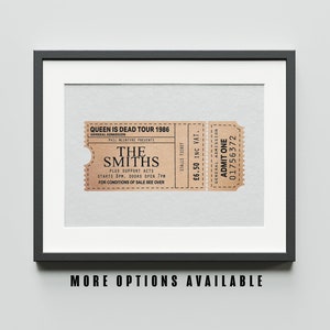 The Smiths Queen Is Dead Tour Vintage Retro Style Ticket Illustration Art Print | Music Band Poster | Wall Gallery | Decor | Gift Idea |