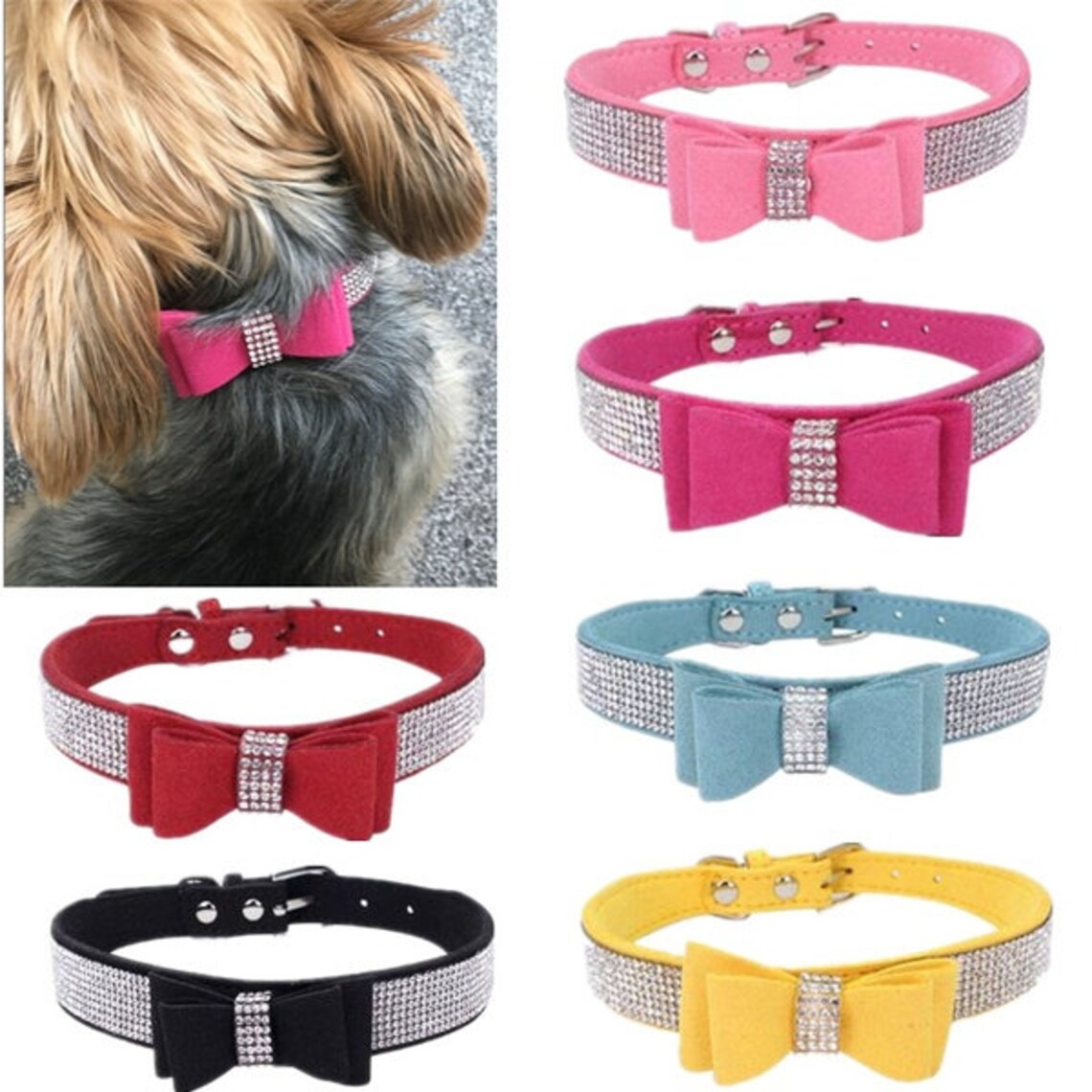 Haustier Katze Bowknot Halsband Bling Strass Haustier Halsband | Etsy