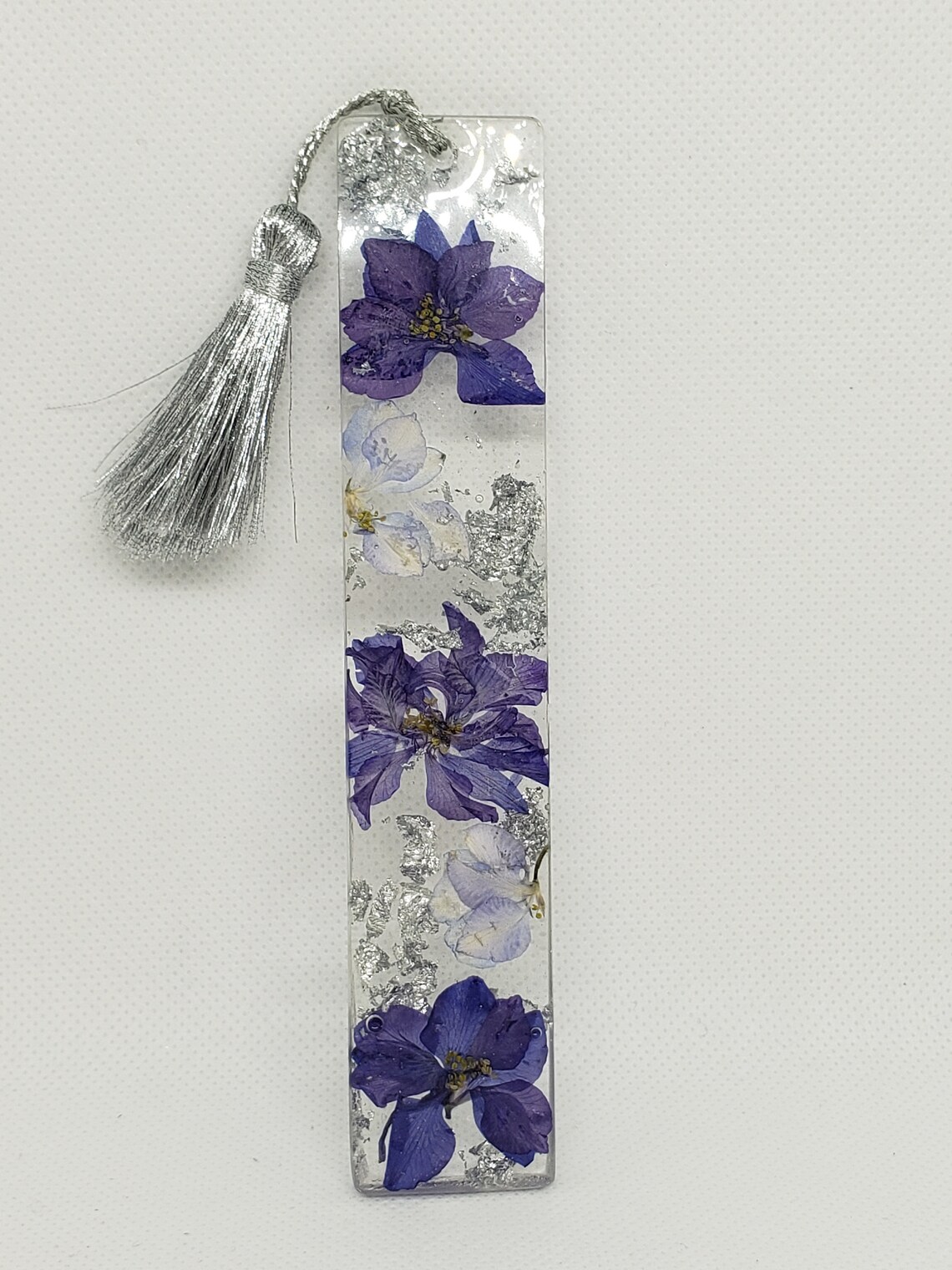 Purple Floral bookmark with silver accents Comes in 2 | Etsy