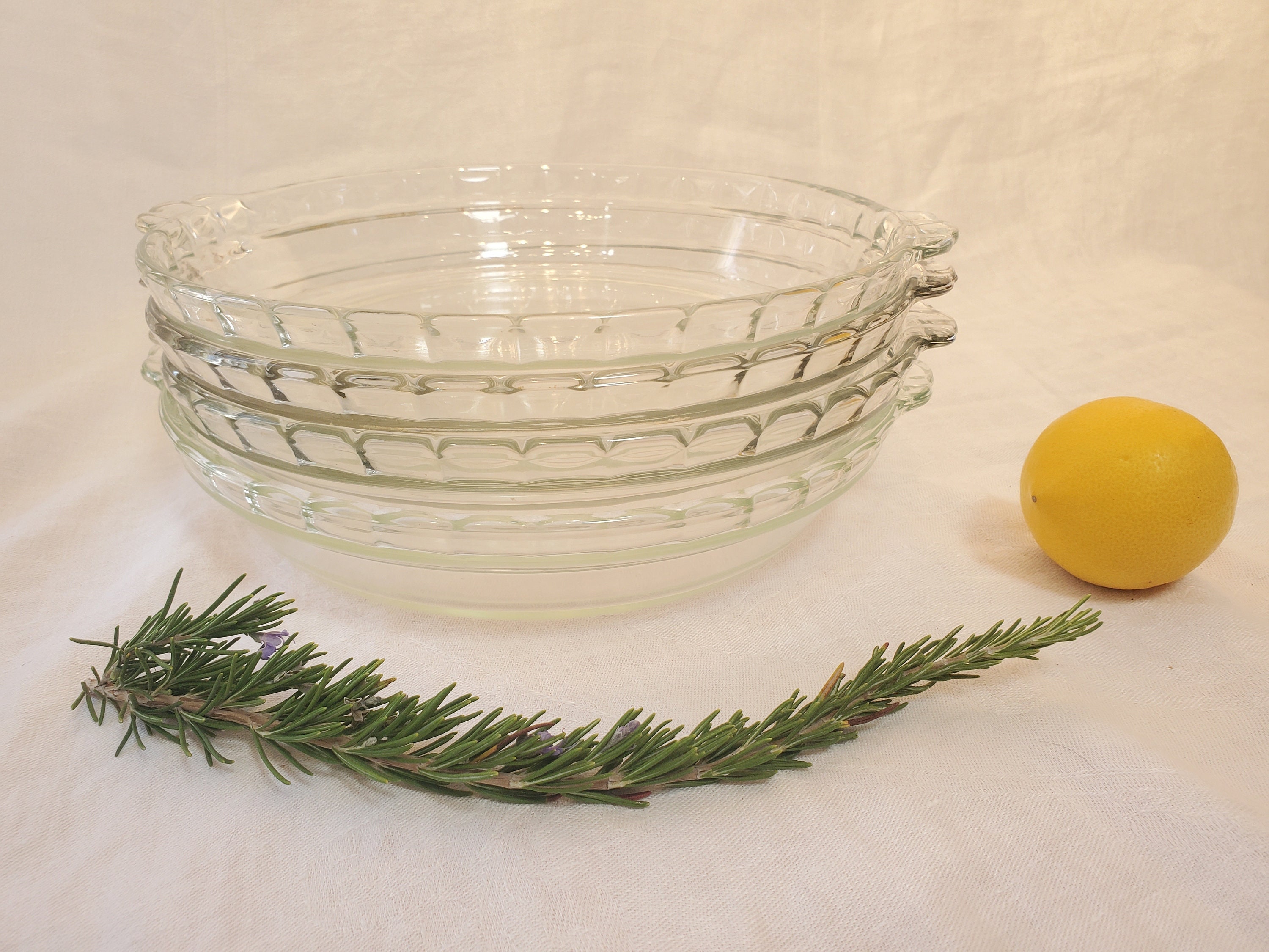 Pyrex Pe Plate Set 9 Scalloped Edges And Aqua Blue - Etsy