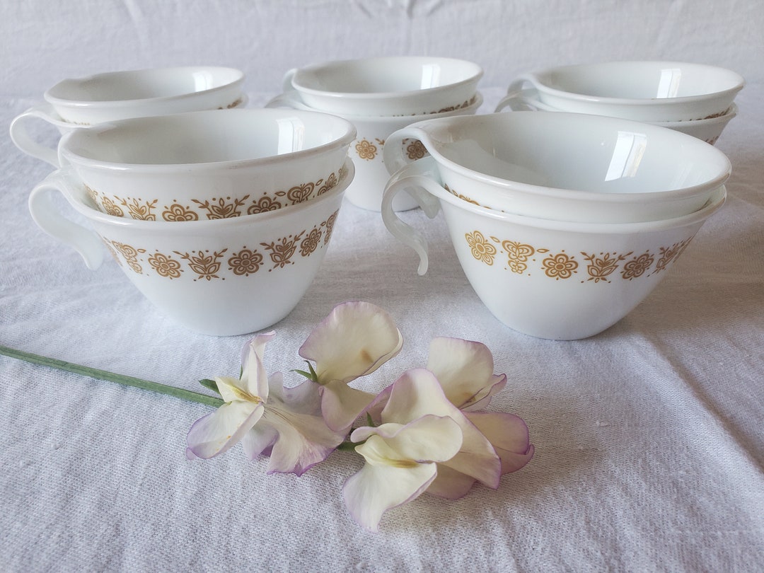 Butterfly Gold Corelle Tea Cups Set of 10 Etsy