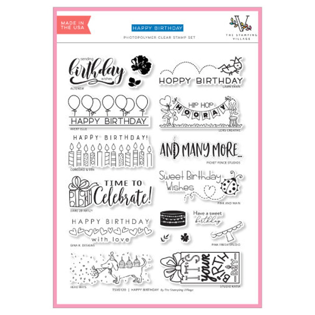 Stamping Village HAPPY BIRTHDAY Clear Stamps the Stamping Village