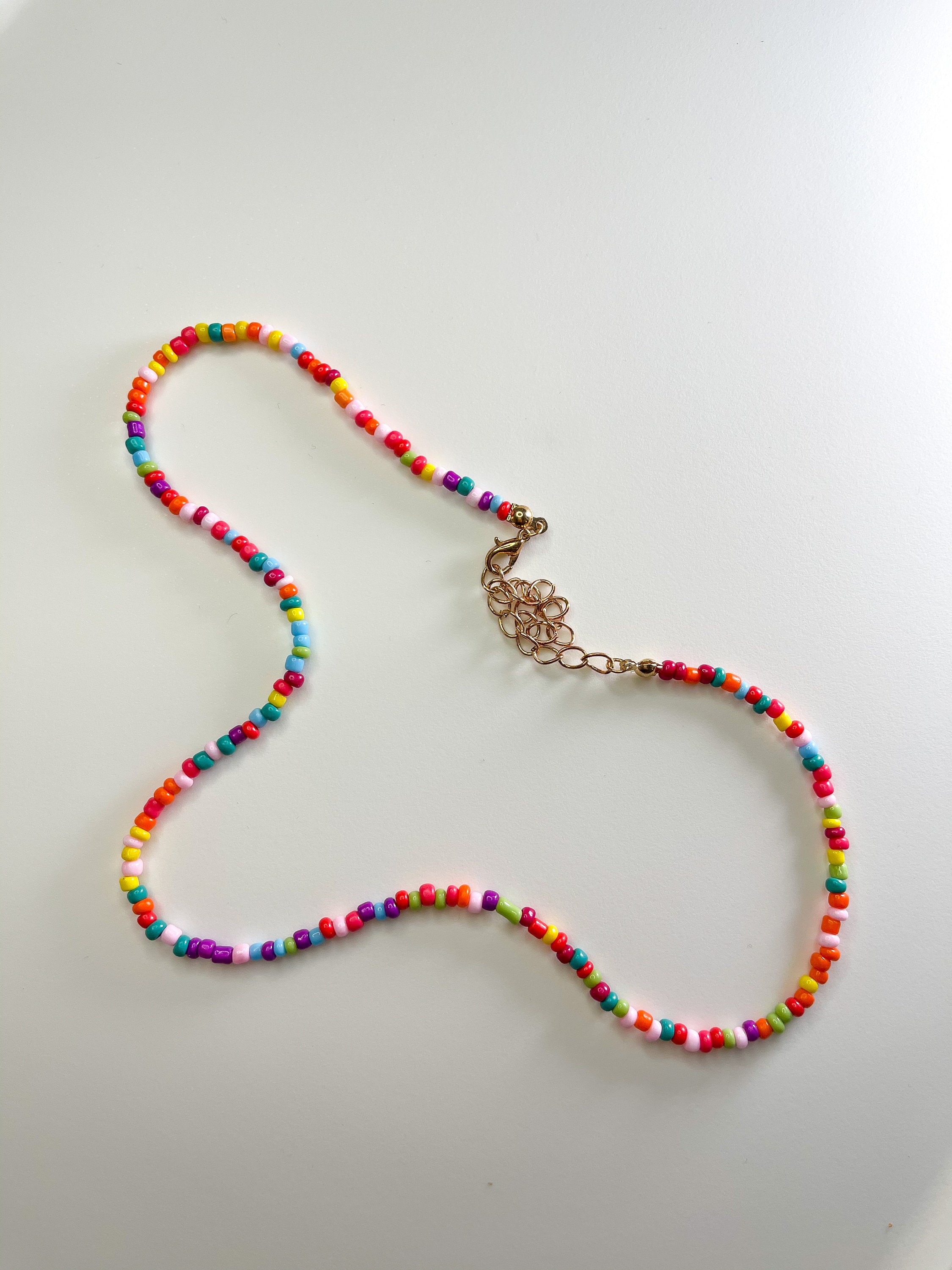 Colourful Beaded Necklace - Etsy UK