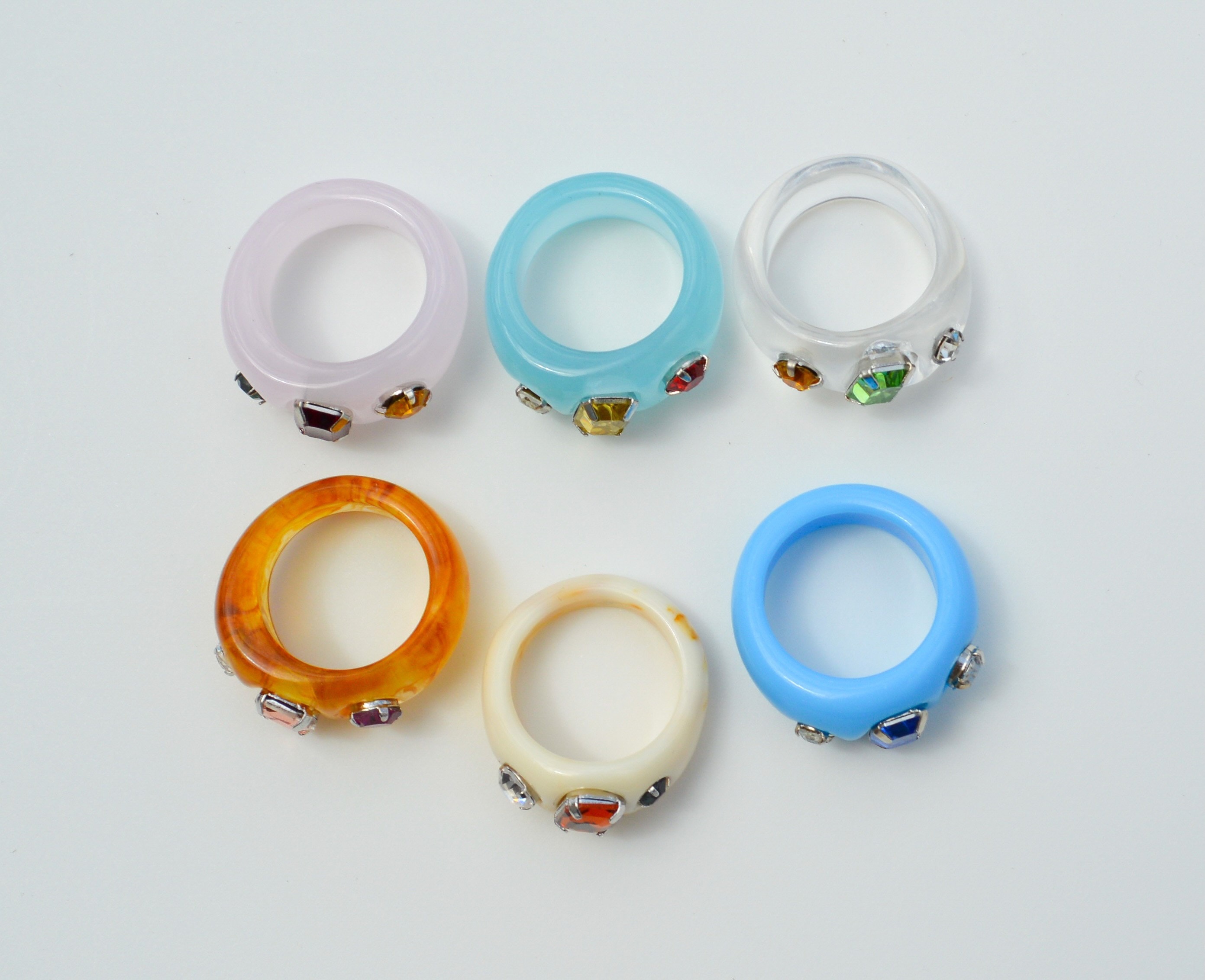 Chunky Colourful Plastic Rings Etsy