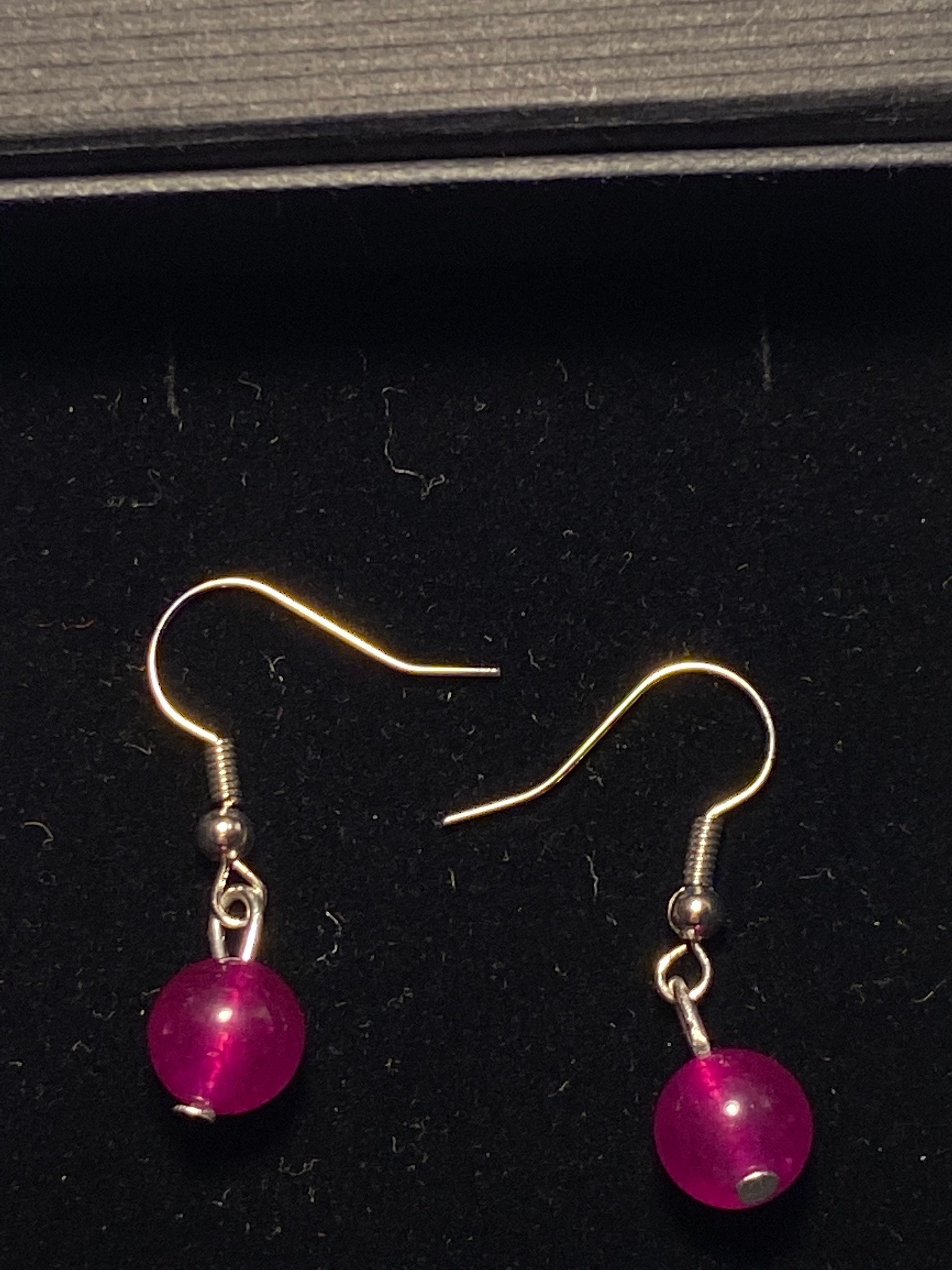 Pink drop earrings Etsy