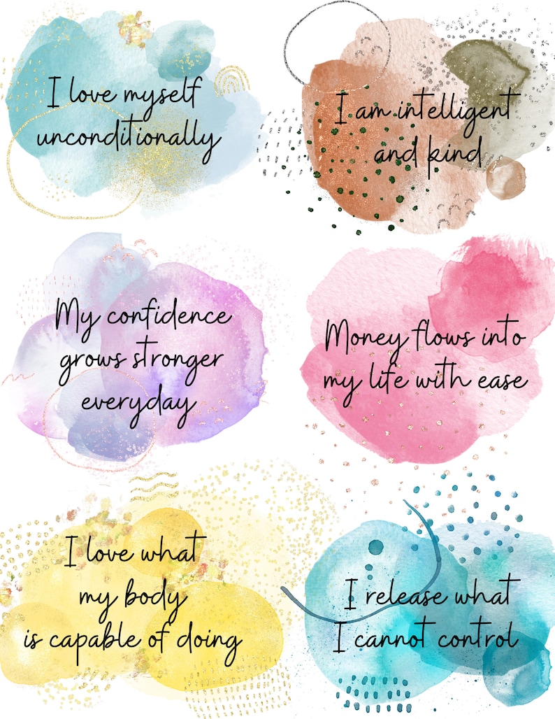 Positive Affirmation Cards Printable - Etsy