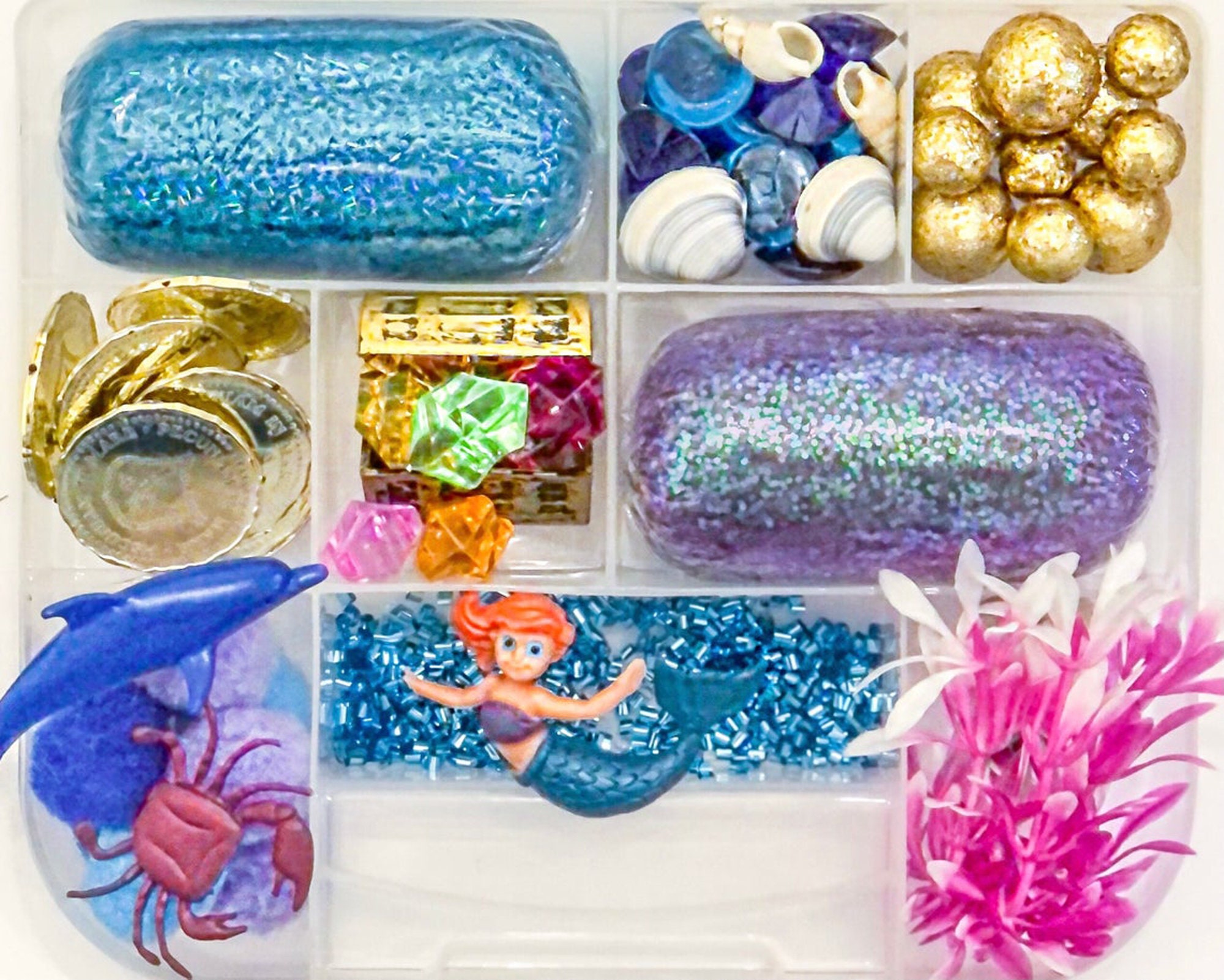 Mermaid Play Dough Sensory Kit Ocean Busy Box Sea Montessori Etsy
