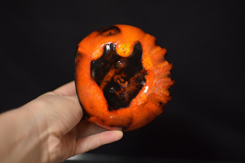 Halloween Pumpkin Decor Candle holder Handmade ceramics gift image 6