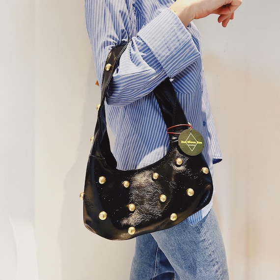 archive studs one shoulder bag y2k 00s studded leather one