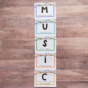 Festive Music Rules Music Classroom Decor Editable