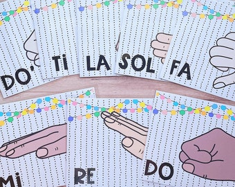 Festive Chromatic Solfege Posters - Multicultural Hands Music Classroom Decor
