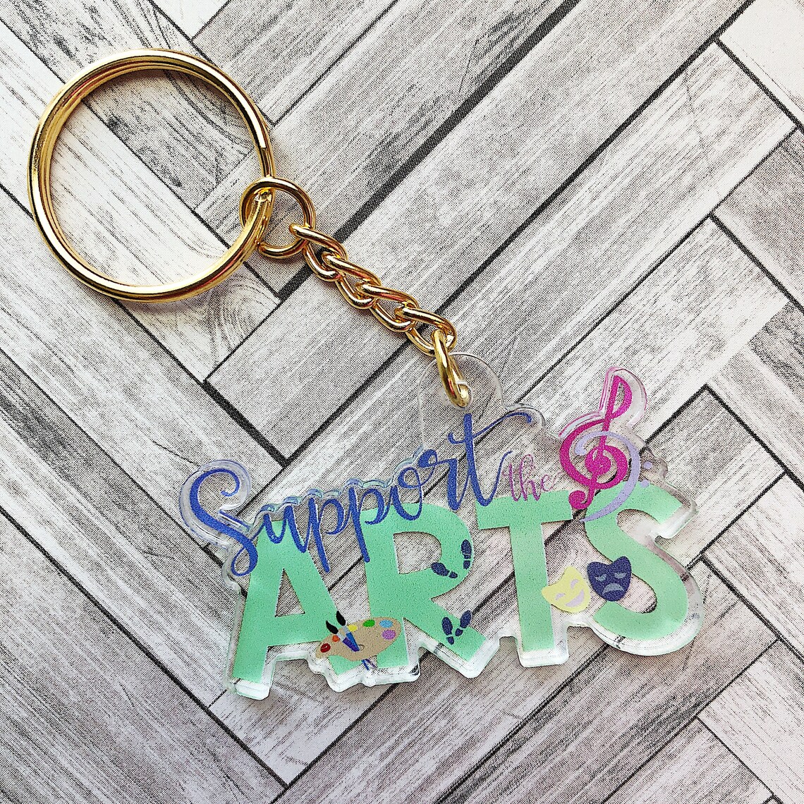 Support the Arts Keychain Music Keychain Art Keychain Etsy