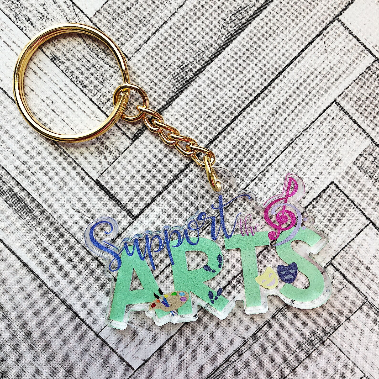 Support the Arts Keychain Music Keychain Art Keychain Etsy