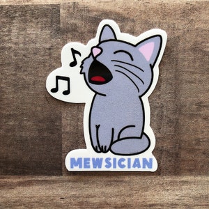 Cat Music Sticker | Mewsician | Musician Sticker Music Teacher Sticker, Music Sticker, Music