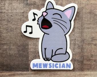Cat Music Sticker | Mewsician | Musician Sticker Music Teacher Sticker, Music Sticker, Music