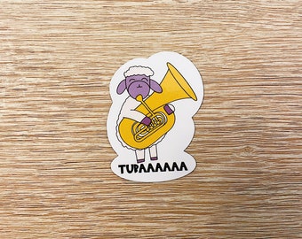 Tuba Sticker, Sheep Sticker, Music Pun, Music Teacher Sticker,