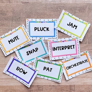 Festive Music Verbs Editable Music Classroom Decor