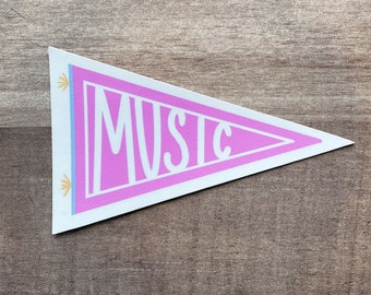 Music Pennant | Sticker for Music Teacher | Music Teacher Sticker | Music Sticker