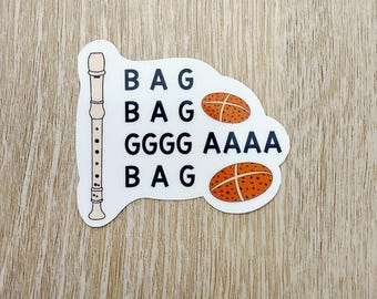 BAG Hot Cross Bun Sticker | Recorder Sticker | Music Teacher Sticker, Music Sticker, Music