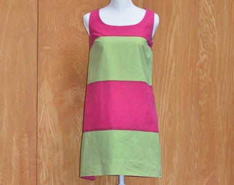 Vintage Marimekko Green and Pink Cotton Dress