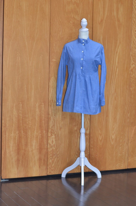 Vintage Marimekko Blue Button Long Shirt