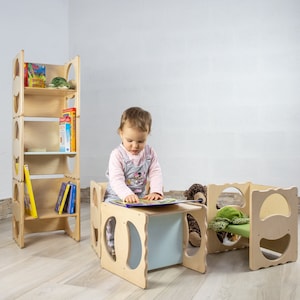 Sedia multiuso, in legno di faggio, per bambini